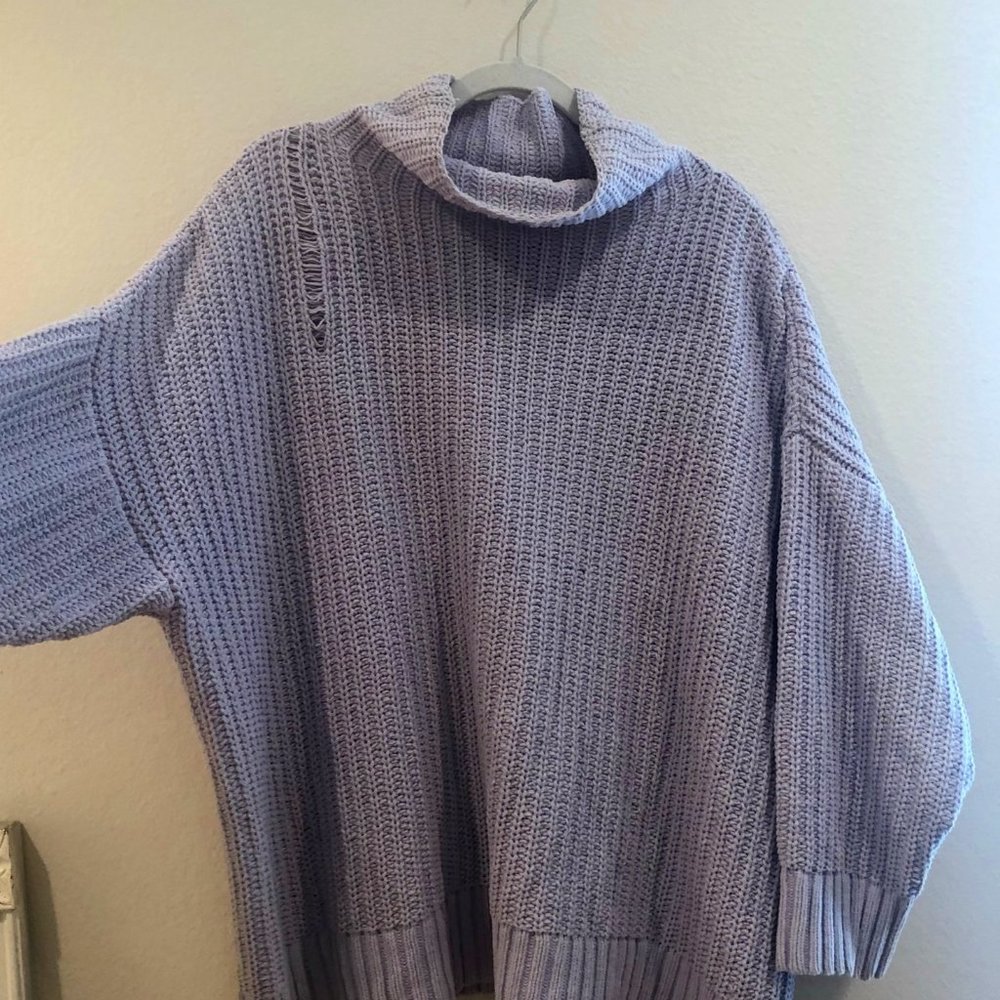 Lavendar chenille turtleneck sweater